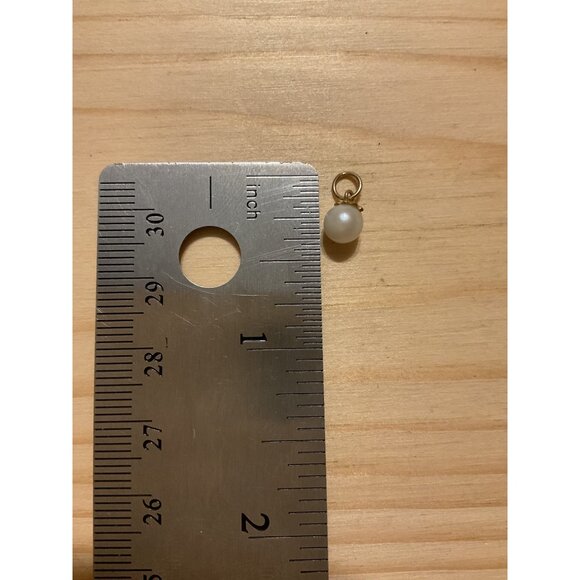 Gold & Pearl Pendant Charm - Round Pearl - Picture 2 of 3